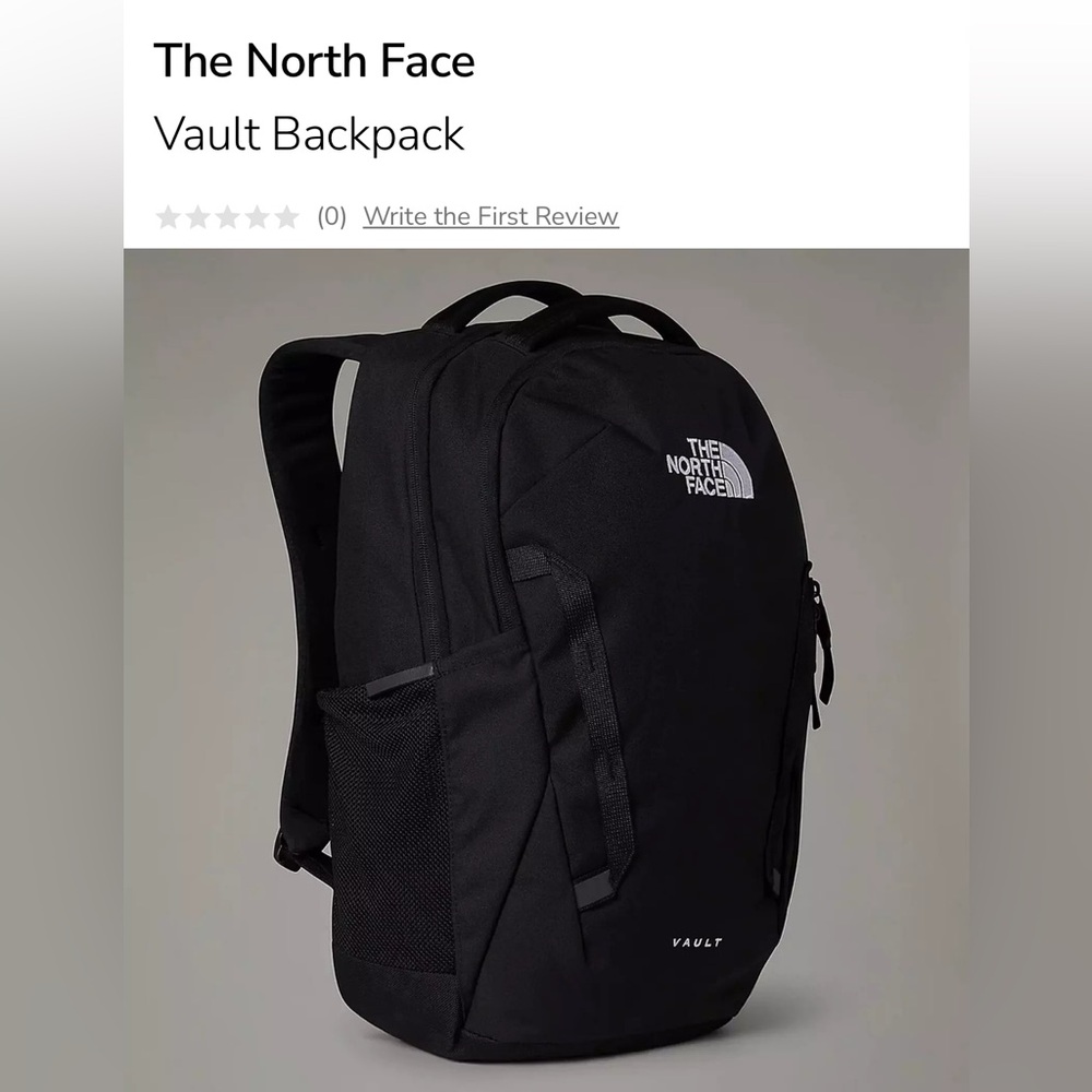 The North Face ‘Vault’ Black Backpack with Padded Straps
